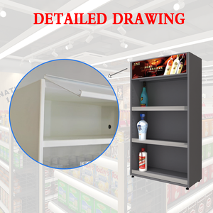 Eleganti Armadietti Grigio Calmato Personalizzati in Acciaio Laminato a Freddo per Vino e Liquori, per Negozi di Convenienza, Espositori di Marca <span class=keywords><strong>King</strong></span>, Leggeri e Rapidi da Montare - Product Image 3