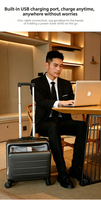 Valise trolley classique pour affaires avec compartiment frontal pour ordinateur portable, serrure TSA, roulettes pivotantes, bagage de voyage unisexe