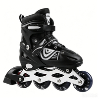 Patins à roulettes professionnels pour garçons et filles, adaptés aux débutants, style patins artistiques, taille réglable, roues lumineuses en PVC, rangée unique en PU