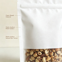 Sacs refermables personnalisés en PE et nylon recyclables avec fenêtre et fermeture éclair, de qualité alimentaire, pour bonbons, thé et café