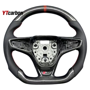 YTcarbon pour <span class=keywords><strong>Malibu</strong></span> Bolt Equinox Volt <span class=keywords><strong>RS</strong></span> accessoires intérieurs de voiture Style de course volant en Fiber de carbone personnalisé - Product Image 1