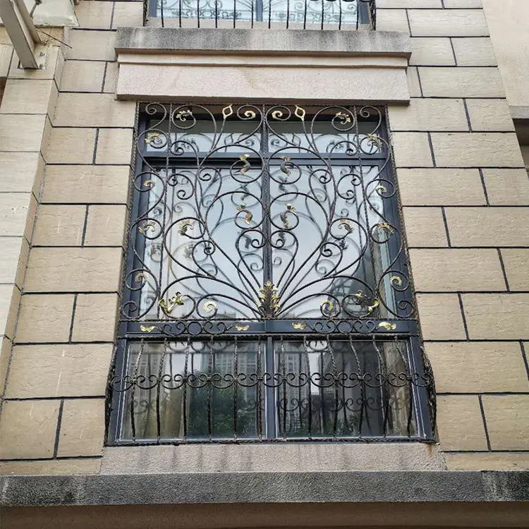Кованое противоугонное окно, Европейское Кованое окно, винтажное ограждение для окон, Оцинкованное ограждение