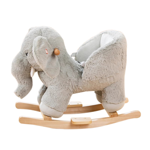 Chaise à bascule pour bébé de 6 à 36 mois, éléphant gris en peluche, jouets à chevaucher pour enfants - Product Image 3