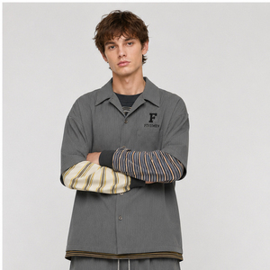 Nueva Camisa <span class=keywords><strong>de</strong></span> Gimnasio con Botones, Camisa <span class=keywords><strong>de</strong></span> Trabajo Gris <span class=keywords><strong>Gabardina</strong></span> con Diseño <span class=keywords><strong>de</strong></span> Bolsillo Grande, Nuevo Modelo <span class=keywords><strong>de</strong></span> Camisa Casual <span class=keywords><strong>de</strong></span> Manga Corta para <span class=keywords><strong>Hombre</strong></span> - Product Image 2