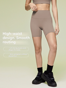 Nuovi <span class=keywords><strong>Pantaloncini</strong></span> da Yoga da Donna in Nylon Spazzolato a Doppia Faccia, Vita Alta, Elastici, Effetto Push-Up, Personalizzabili per Fitness e Allenamento Sportivo - Product Image 4