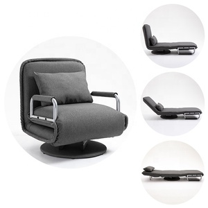 Bsci pasó moderno convertible de tela giratoria de un solo asiento silla plegable sofá cama