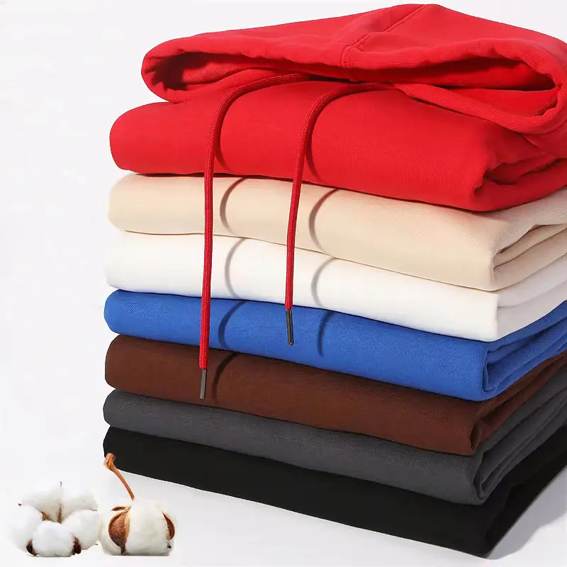 Oem mẫu miễn phí người đàn ông hoodie Set áo dài tay áo in quá khổ Áo Thun bán buôn Đen Hoodies