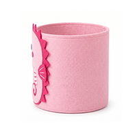 Panier de rangement pour jouets en feutre RPET GRS, design hippocampe rose mignon, fabrication OEM personnalisée, organisateur de chambre d'enfant, usine certifiée BSCI