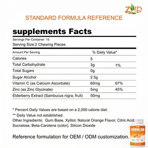 Gomma da Masticare per il Supporto Immunitario con Vitamina C, Zinco ed Eberberina |   Nessuna acqua necessaria, da masticare sempre che si voglia |   Gomma da Masticare Senza Zucchero - Product Image 2