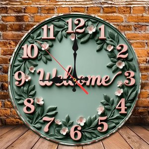 Horloge murale ronde en bois 25 cm, silencieuse, à quartz, pour bureau et décoration d'étude - Product Image 5