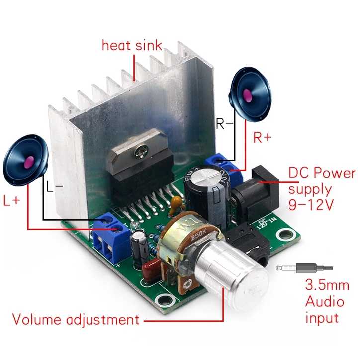 Amplificador Junta DIY Kit DC12V 2.0 Dual-Channel Audio Módulo Kits 15W+15W