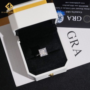 Anillo de Compromiso de Diamante con Corte Princesa, Joyería Fina al por Mayor, Plata de Ley 925, Diamante Moissanita GRA VVS, Anillo para Mujer - Product Image 2