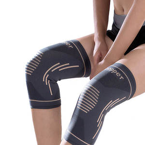 Manchon de genou élastique en spandex tricoté 3D personnalisé pour le volleyball et le basketball, avec cuivre, en promotion - Product Image 1
