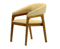 Meubles de Restaurant modernes de haute qualité cadre en bois massif cuir lin coussin fauteuil chaise de salle à manger pour café et salle à manger