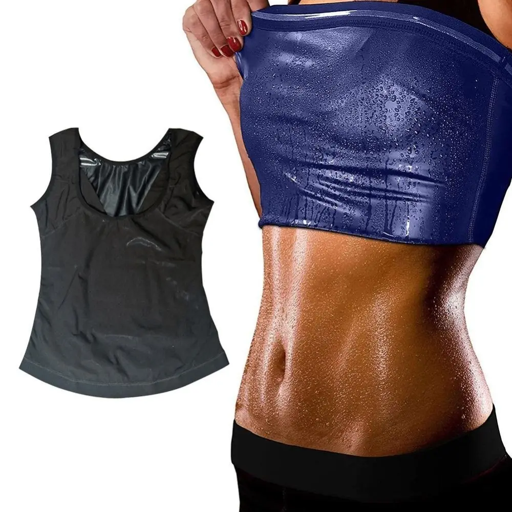 Wholesale Women and Men Sweat Suit Body Shaper Slimming Shirt Loss Weight Polymer Waist Trainer Sweat Shaper Sauna Vest