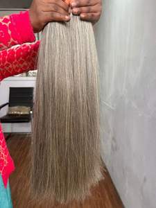 ผมแท้สีเทาแบบดับเบิ้ลดรอว์น  ต่อผมธรรมชาติคุณภาพดีที่สุด  ราคาขายส่ง - Product Image 6