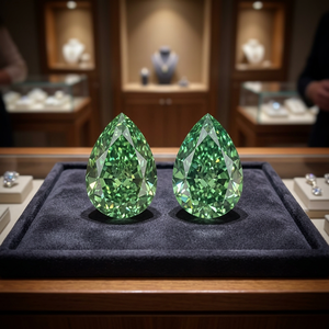 Diamant de laboratoire taille poire vert fantaisie vif VS1, excellente taille, pierre libre pour la fabrication de bijoux - Product Image 3