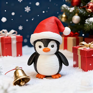 Artisanat de Noël en forme de pingouin imprimé en 3D, ornements, cadeaux, jouets tendance, figurines créatives, articulations d'animaux, jouets mobiles - Product Image 1