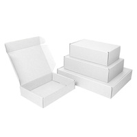Boîte avec plateau pliable de style avion en carton ondulé blanc double face résistant aux chocs pour l'emballage express de vêtements