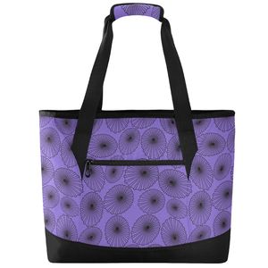 Hawaii Purple Opihi Shell Large Capacity Thermal Tote Bag with Zipper Closure Insulated Grocery Bag Reusable Food Delivery Bag - Product Image 3