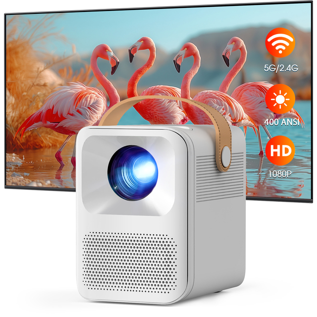 CRE CR35 Max Mini Projector 4K Support 1080P Native Android 9 Built-in Speakers Portable Home Theater System