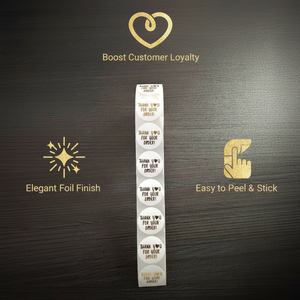 Custom Logo Stickers Self-Adhesive <b>Labels</b> Coffee Bakery Gift Flower Shop Foil <b>Packaging</b> Waterproof PLA Paper Easy Remove Gold - Product Image 2