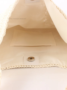 High-end Shoulder <b>Large</b> Capacity Cotton Woven ZIP Single Strap <b>Bag</b> New Grab Straw Vacation <b>Beach</b> All-match Women's <b>Bag</b> Tanjing - Product Image 3