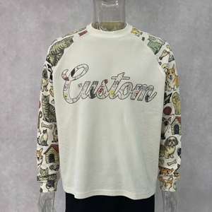 Magliette da uomo personalizzate Guangzhou Shangshang con <span class=keywords><strong>stampa</strong></span> DTG, pesanti, a maniche lunghe raglan in tessuto waffle - Product Image 2