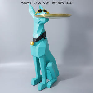 גדול גודל דוברמן כלב שרף פסל עם אחסון מגש עבור סלון עיצוב הבית - Product Image 6