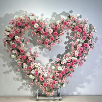 Support d'arche pliable portable en métal blanc de 2 m pour décorations de mariage, fêtes et événements extérieurs (fleurs, papillons, cœurs, ballons)