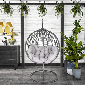 Fauteuil suspendu en métal HaoXuan avec coussin à séchage rapide, design moderne, balançoire de jardin extérieure pour villa - Product Image 3