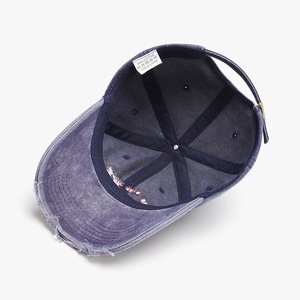 Gorra de béisbol deportiva Unisex de algodón lavado de color personalizado al aire libre Street Sun 6 Panel sombrero de papá desgastado - Product Image 4