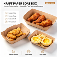 Boîte à lunch jetable en papier kraft en forme de bateau, biodégradable, compatible micro-ondes, boîte à emporter, boîte à fruits, boîte bento