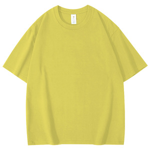 T-shirt vierge oversize en coton épais pour homme, gris uni, personnalisable avec logo, vente en gros, vêtements décontractés - Product Image 5