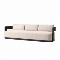 Canapé d'angle de luxe pour l'extérieur, ensemble de canapés de jardin modernes en aluminium pour la terrasse de la piscine