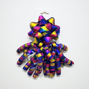 Hermoso Lazo de Cinta de PP con Purpurina Floral Arcoíris <span class=keywords><strong>para</strong></span> Navidad, Hanukkah, <span class=keywords><strong>Cumpleaños</strong></span>, Bodas, San Valentín, Fiestas, <span class=keywords><strong>Manualidades</strong></span> de Nuevo Estilo - Product Image 3