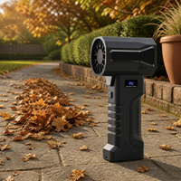 Souffleur à feuilles sans fil 21V 320W, souffleur turbo portatif 60000 tr/min, moteur sans balais 53mm, force de 1200g, 10000mAh pour jardin, allée, voiture