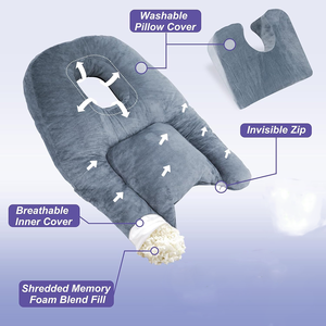 Bantal Pijat wajah ke bawah operasi mata bantal tidur rumah bersertifikat perut khusus busa memori dapat dilepas pesan 27.5 inci bantal tidur - Product Image 3