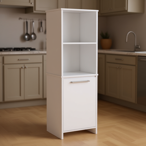Armadio da Cucina Romulo a Una Porta, Bianco in MDF, Design Moderno, Dispensa per Stoccaggio - Product Image 2