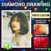Kit de peinture au diamant personnalisé avec portrait photo, art moderne en mosaïque de diamants pour la décoration murale de la maison et de la chambre