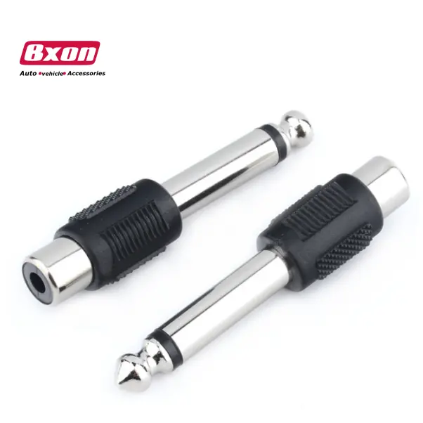 Bxon 6.35mm 1/4 "Mono erkek tak RCA dişi adaptör jak konektörü