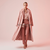 Rosa Nerz-Samt Trikot-Stoff Weicher Flauschiger Kunstpelz Plüsch Winddichtes Gewebe Rosé-Beige Textil für Damen Mädchen Mantel Jacke