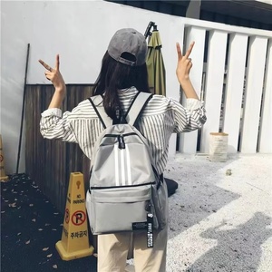 Multifunctional Unisex Nylon Zipper Large Capacity Daypack <b>Letter</b> Pattern Fashionable School Junior Travel Students Leisure - Product Image 1