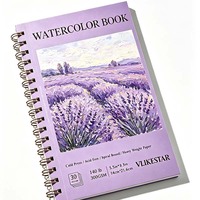 Carnet de croquis personnalisé en spirale 140LB 300GSM pour peinture et dessin, ensemble de blocs de papier aquarelle Teal, fabrication usine