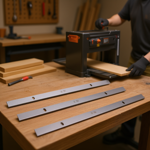 Cuchillas de Aplanadora de Acero de Alta Velocidad de 13 Pulgadas, Dureza HRC55-60, Cuchillos de Repuesto con Orificios de Montaje para Carpintería - Product Image 2