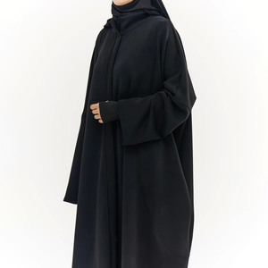 कस्टम कपास ऊन उच्च-कॉलर सर्दियों के अबाया कोट के साथ बालों वाली रेमादन मुस्लिम महिला पोशाक इस्लैमिक थोक abया - Product Image 3