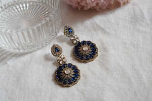 Chapado en oro Polki Kundan Dangler Pendientes Charm Chandabali Pendientes Hecho a mano Producto a granel Personalizado - Product Image 3