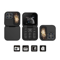 Teléfono Móvil Plegable I17 Pro 2G, Doble SIM, Económico, Tipo Concha, Radio FM, Reproductor de Música y Video, Mini Teléfono Celular Básico de Bolsillo