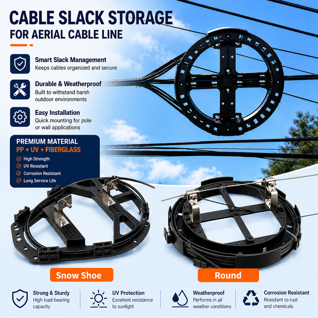 PP and Fiberglass Fiber Optic Mounting Accessories Racket Bracket Cable Slack Storage