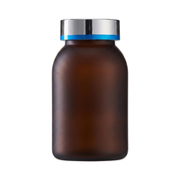 Bouteille de compléments alimentaires en PET givré ambré transparent de 150 ml, écologique, sans BPA, pour emballage de vitamines et suppléments pour animaux de compagnie